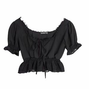 Black Lace Up Punk Top
